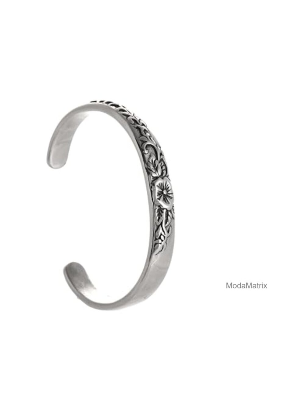 Celtic Flower Floral Open Cuff Bangle Bracelet Stainless Steel Medieval